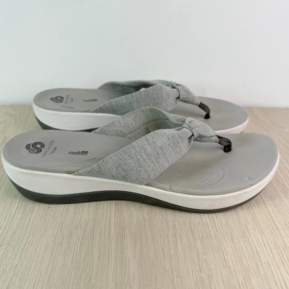 Clarks Cloudsteppers Arla Glison Grey Heather Thong Sandals Womens 11 M 26124906